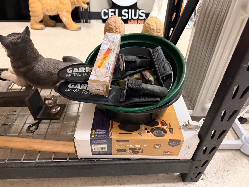 ASSORTED GOLD PANNING EQUIPMENT INCLUDING PLASTIC PANS, GARRET METAL DETECTORS SCOOPS, AND MORE - 2