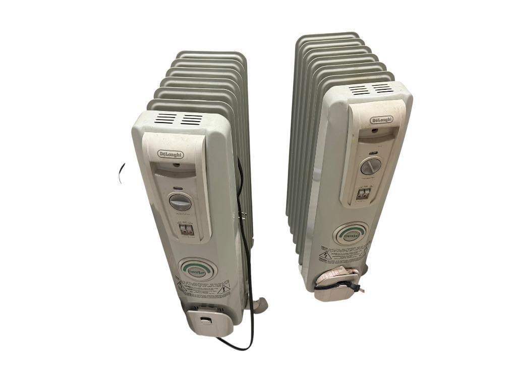 TWO DELONGHI ELECTRIC PORTABLE SPACE HEATERS: TESTED + 25"