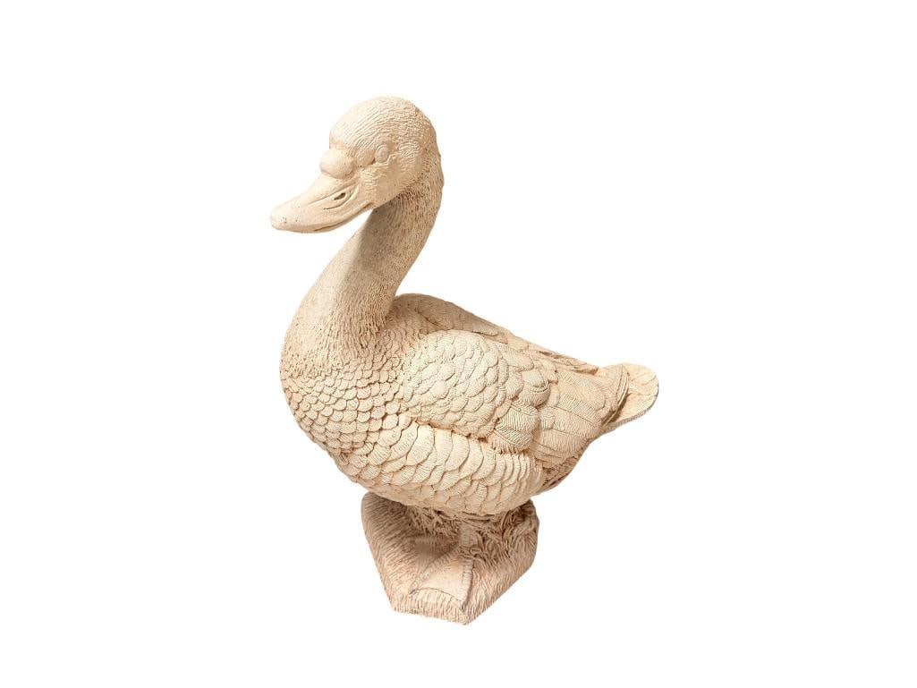 1988 GARDEN ARTS INC. GOOSE CEMENT YARD ART SCULPTURE: GOOD CONDITION, MARKED BY MAKER 22 1/2" H