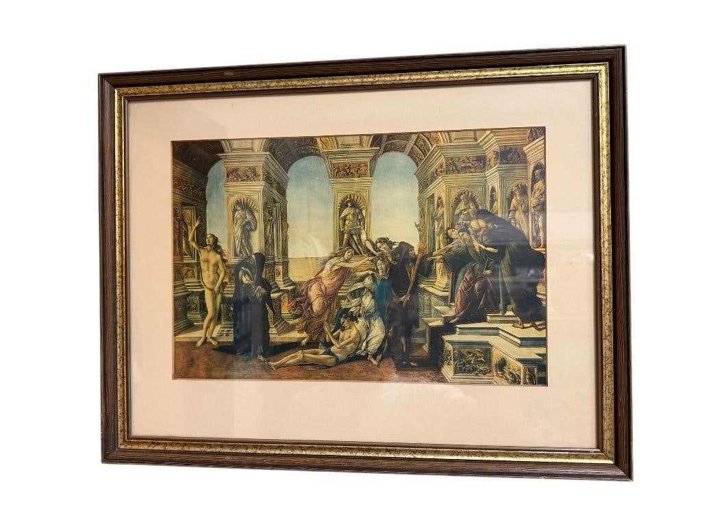 FRAMED PRINT OF SANDRO BOTTICELLI'S " THE CALUMNY OF APELLES " (1 of 7)