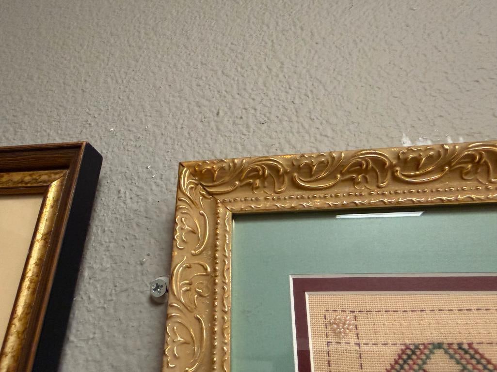 FRAMED CROSS-STITCHED SAMPLER WITH POSITIVE MESSAGE - 5