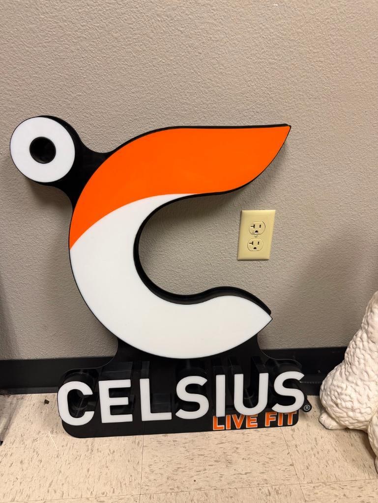 CELSIUS LIVE FIT ADVERTISMENT WALL HANGING LIGHTED SIGN - 3