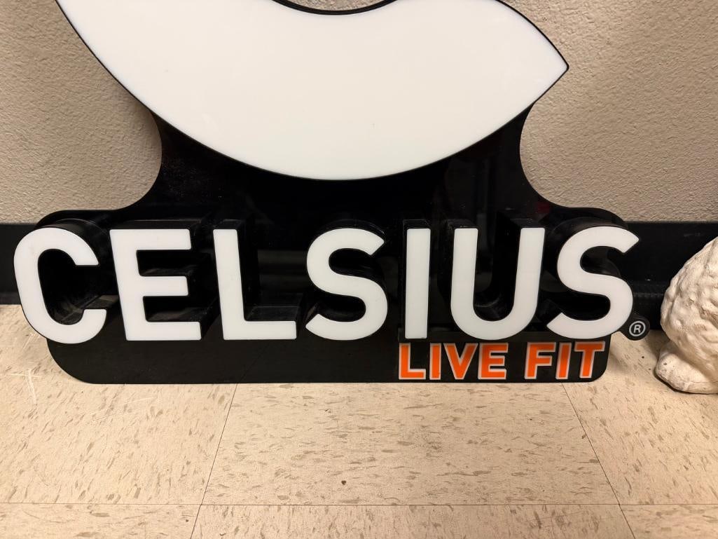 CELSIUS LIVE FIT ADVERTISMENT WALL HANGING LIGHTED SIGN - 4