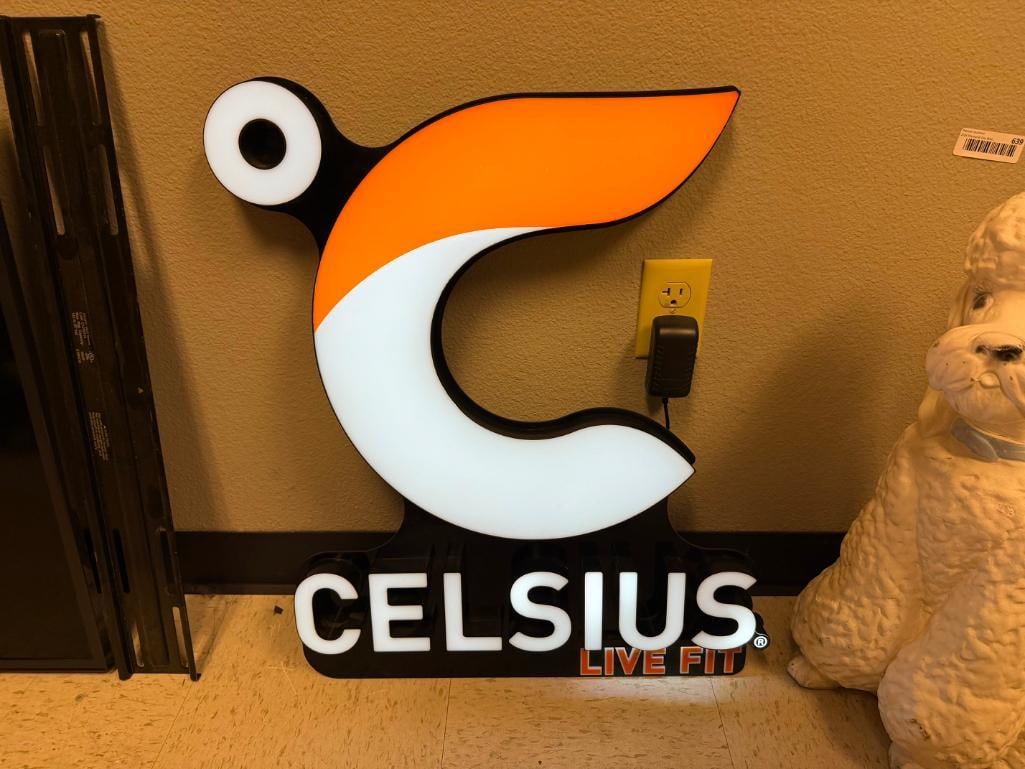 CELSIUS LIVE FIT ADVERTISMENT WALL HANGING LIGHTED SIGN - 7