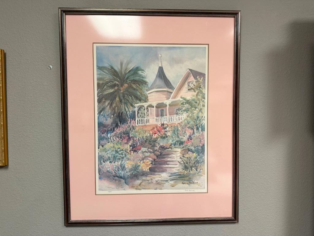 SALLY BOOKMAN SIGNED AND NUMBERED LIMITED-EDITIO PRINT FEATURING VICTORIAN STYLE HOME - 2