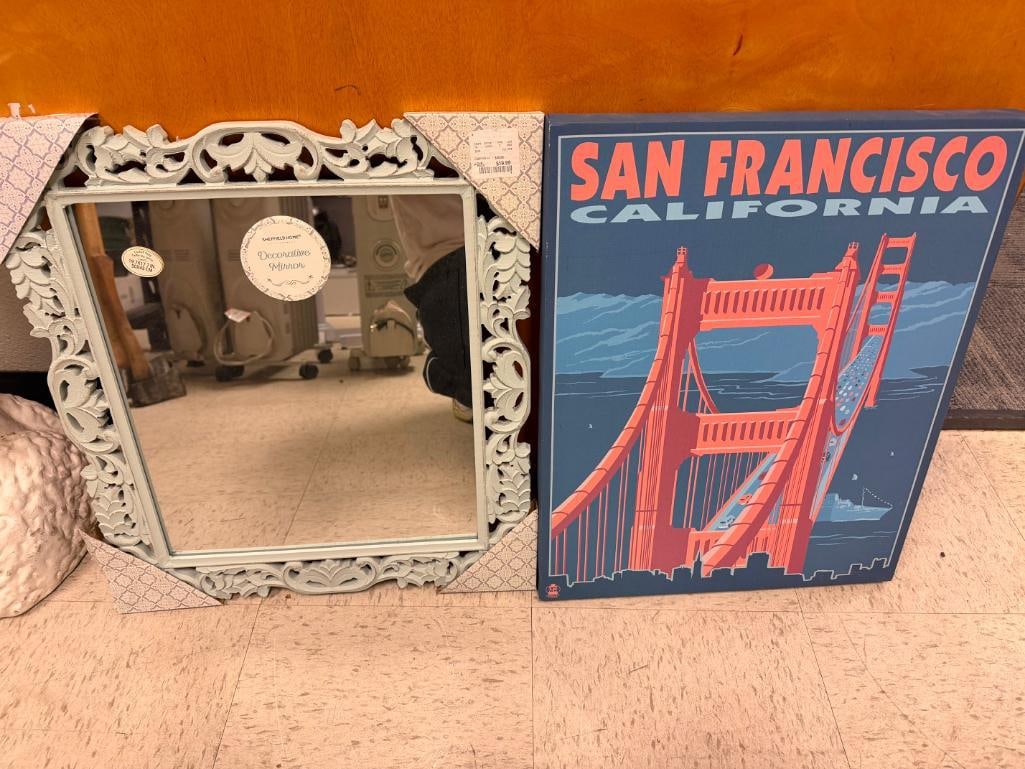 SAN FRANCISCO CALIFORNIA GOLDEN GATE BRIDGE CANVAS PRINT AND DECORATIVE MIRROR BY SHEFFIELD HOME - 2
