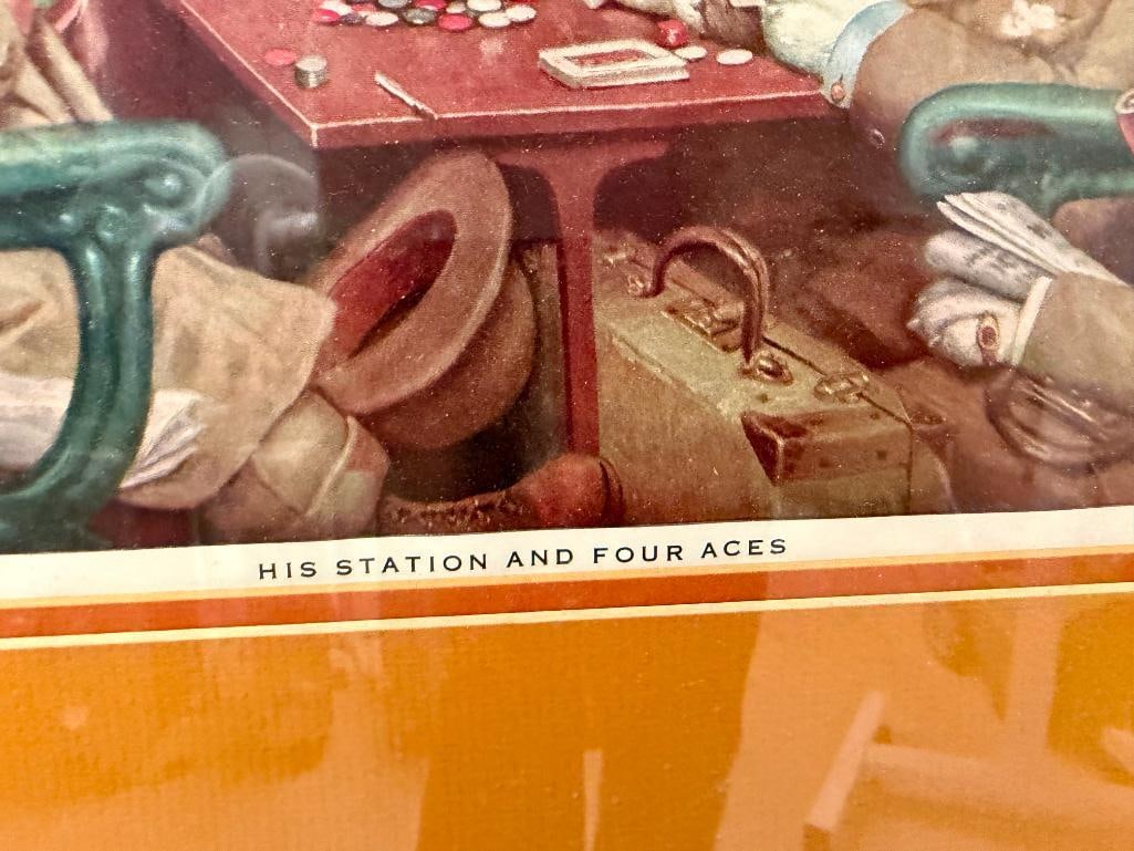 " HIS STATION AND FOUR ACES " COMICAL DOGS PLAYING POKER PRINT BY CASSIUS MARCELLUS COOLIDGE - 4