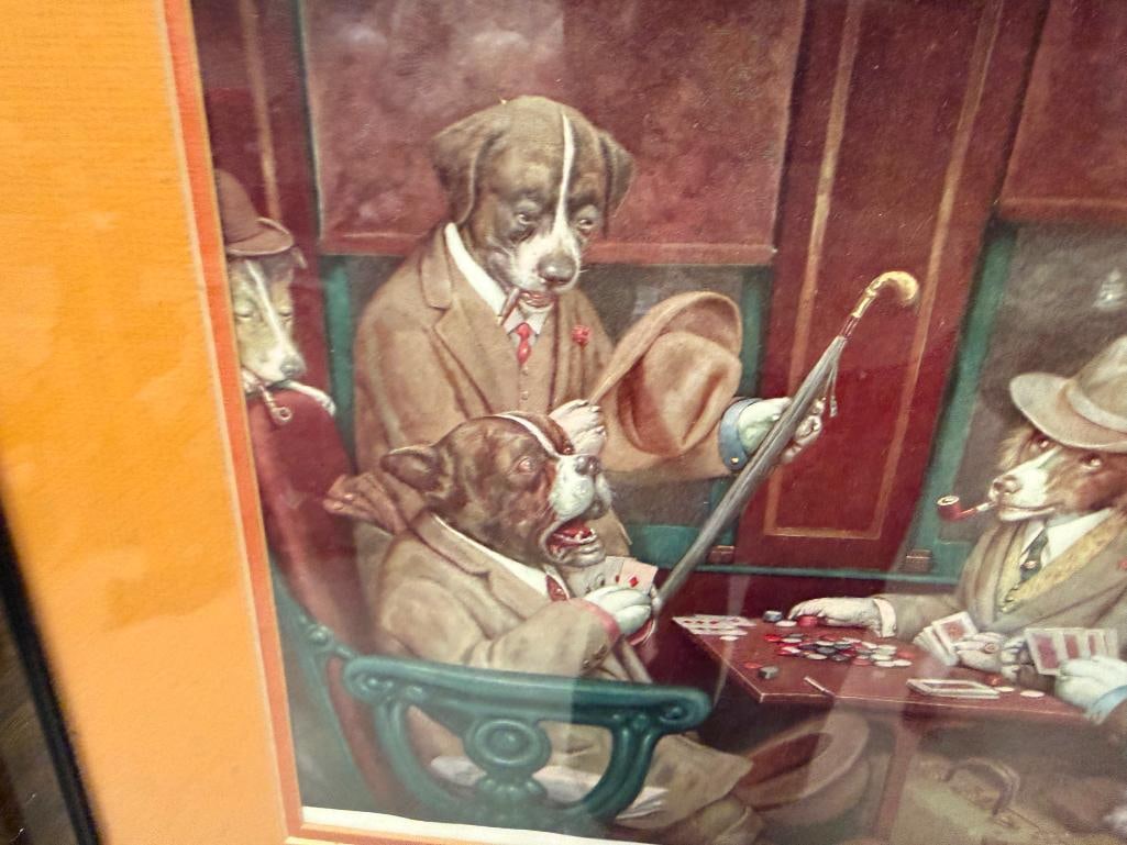" HIS STATION AND FOUR ACES " COMICAL DOGS PLAYING POKER PRINT BY CASSIUS MARCELLUS COOLIDGE - 6