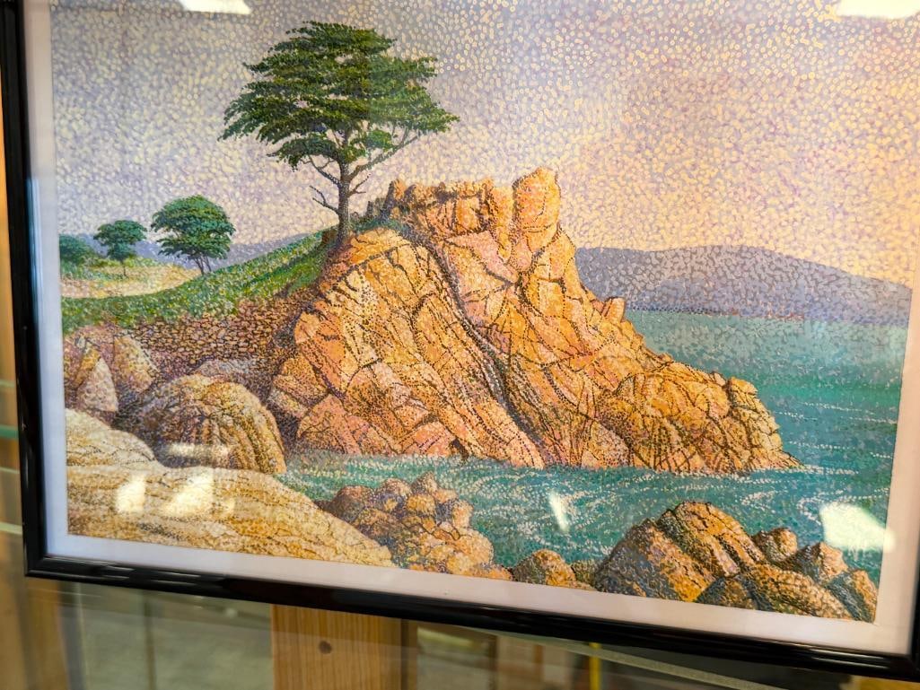 KEITH HARRINGTON EAST AFRICA ARTIST FROM KENYA POINTILLISM PRINTS CYPRESS TREE AND CYPRESS POINT - 4