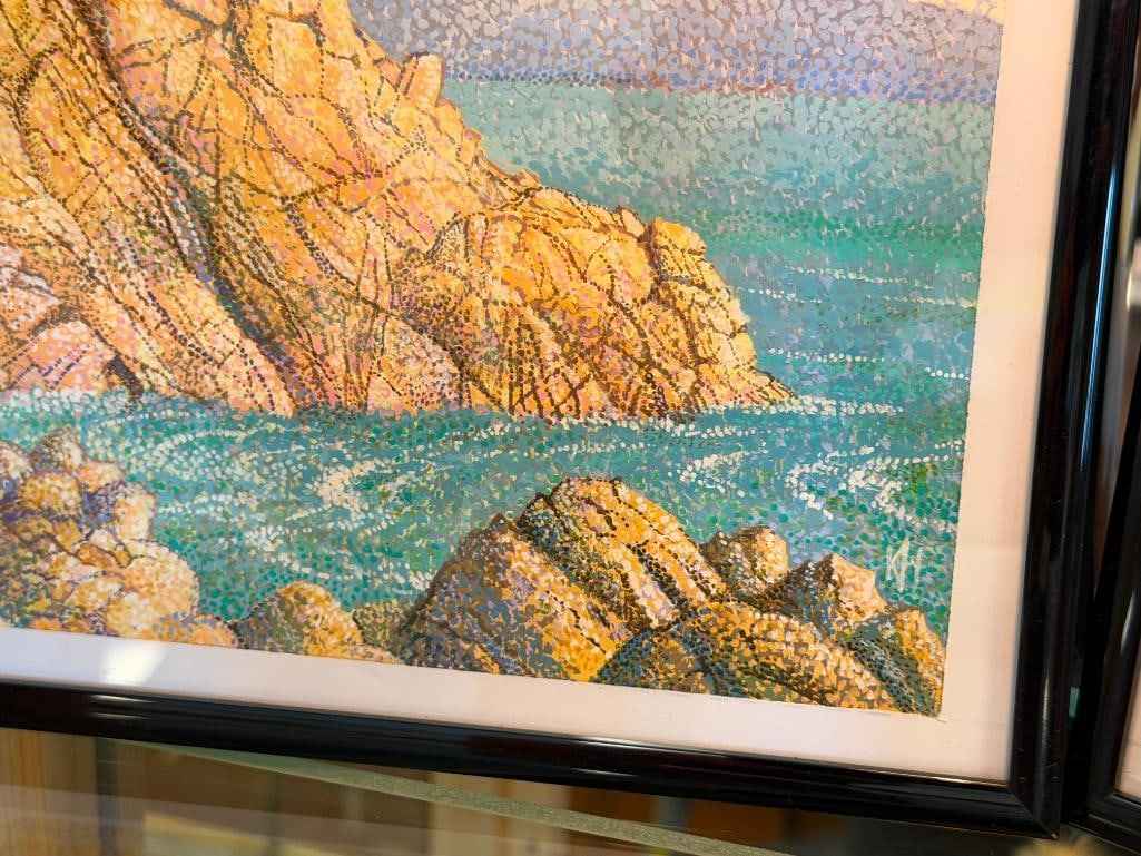 KEITH HARRINGTON EAST AFRICA ARTIST FROM KENYA POINTILLISM PRINTS CYPRESS TREE AND CYPRESS POINT - 6