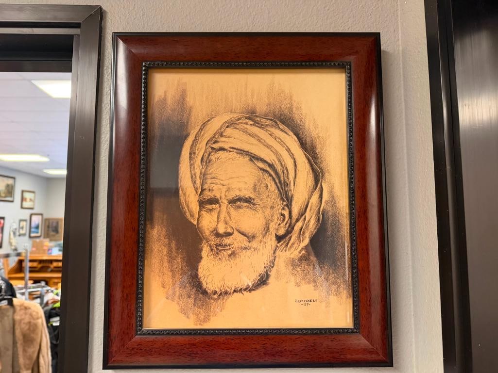 PRINT OF MIDDLE EASTERN MAN WITH TURBAN "LUTTRELL 57" - 2