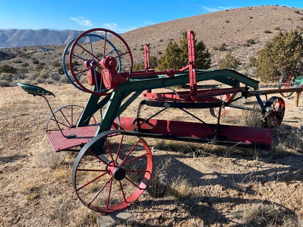 ANTIQUE HACKNEY IRON & STEEL COMPANY HORSE-DRAWN ROAD GRADER OR PLOW EARLY AGRICULTURE IMPLEMENT - 13