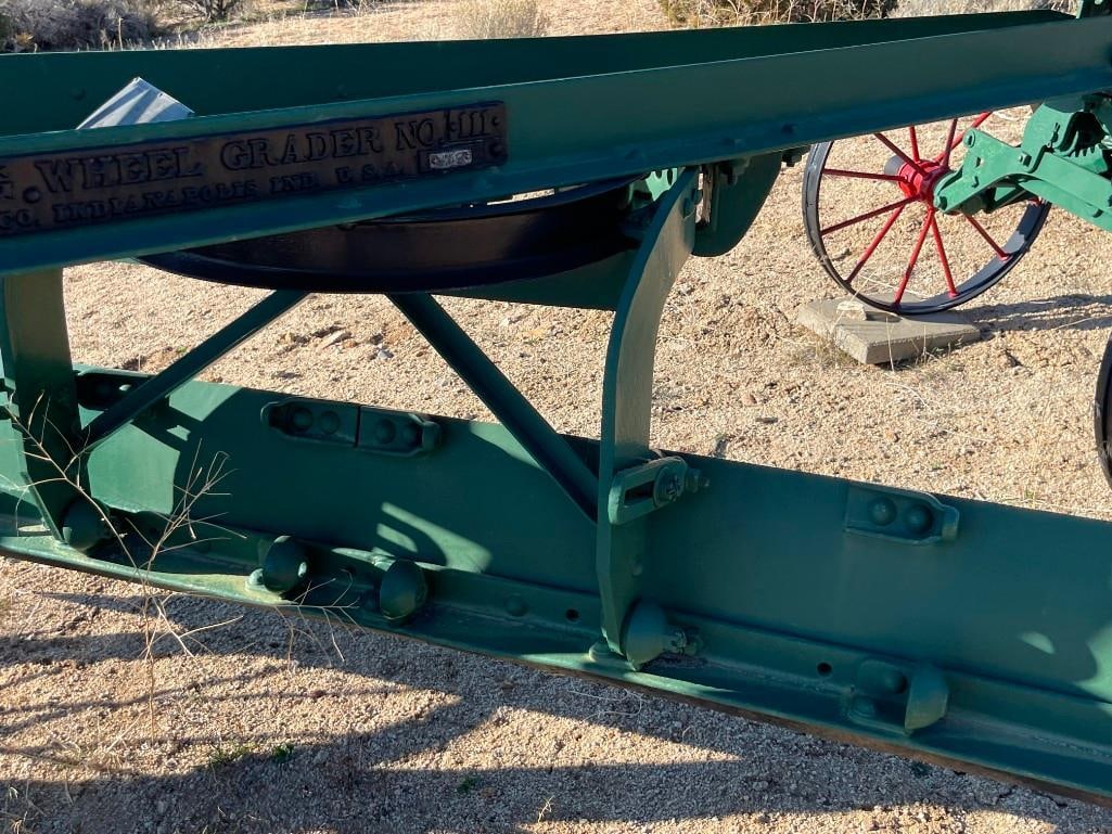 ANTIQUE THE J.D. ADAMS NO. 111 PULL-BEHIND LEANING WHEEL ROAD GRADER EARLY CONSTRUCTION EQUIPMENT - 18