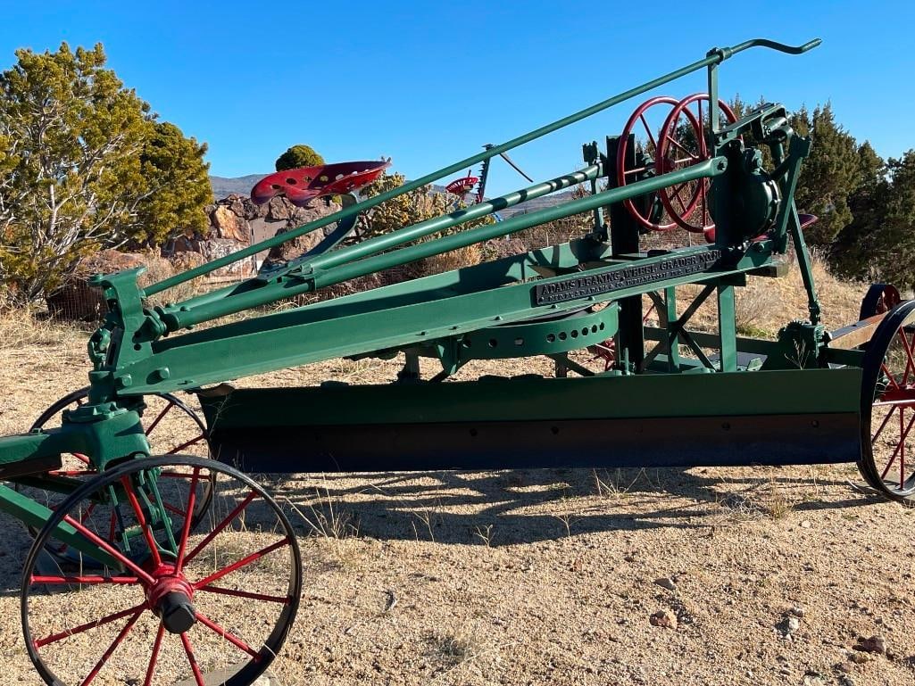 ANTIQUE THE J.D. ADAMS NO. 111 PULL-BEHIND LEANING WHEEL ROAD GRADER EARLY CONSTRUCTION EQUIPMENT - 3