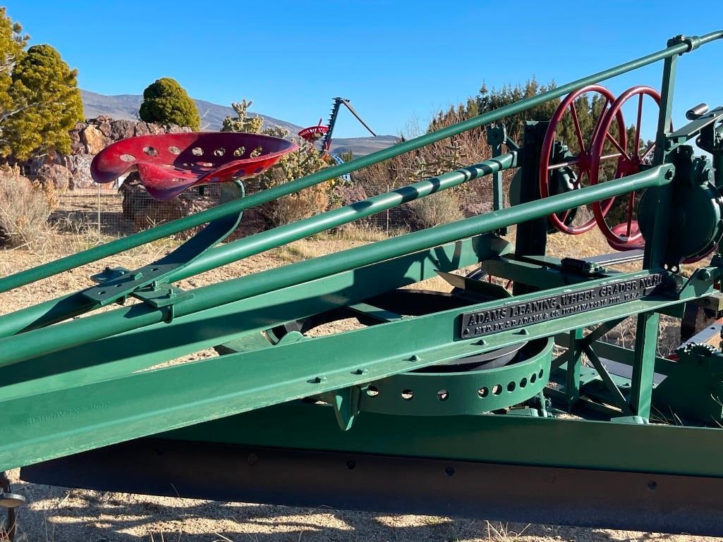 ANTIQUE THE J.D. ADAMS NO. 111 PULL-BEHIND LEANING WHEEL ROAD GRADER EARLY CONSTRUCTION EQUIPMENT - 5