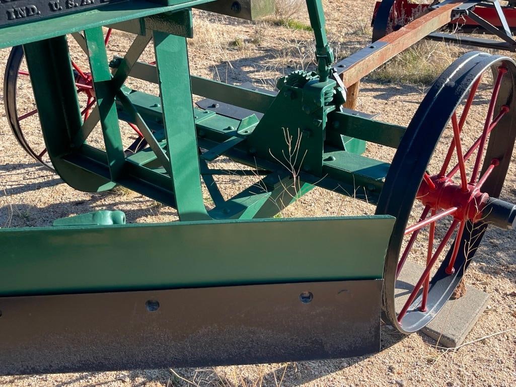 ANTIQUE THE J.D. ADAMS NO. 111 PULL-BEHIND LEANING WHEEL ROAD GRADER EARLY CONSTRUCTION EQUIPMENT - 7