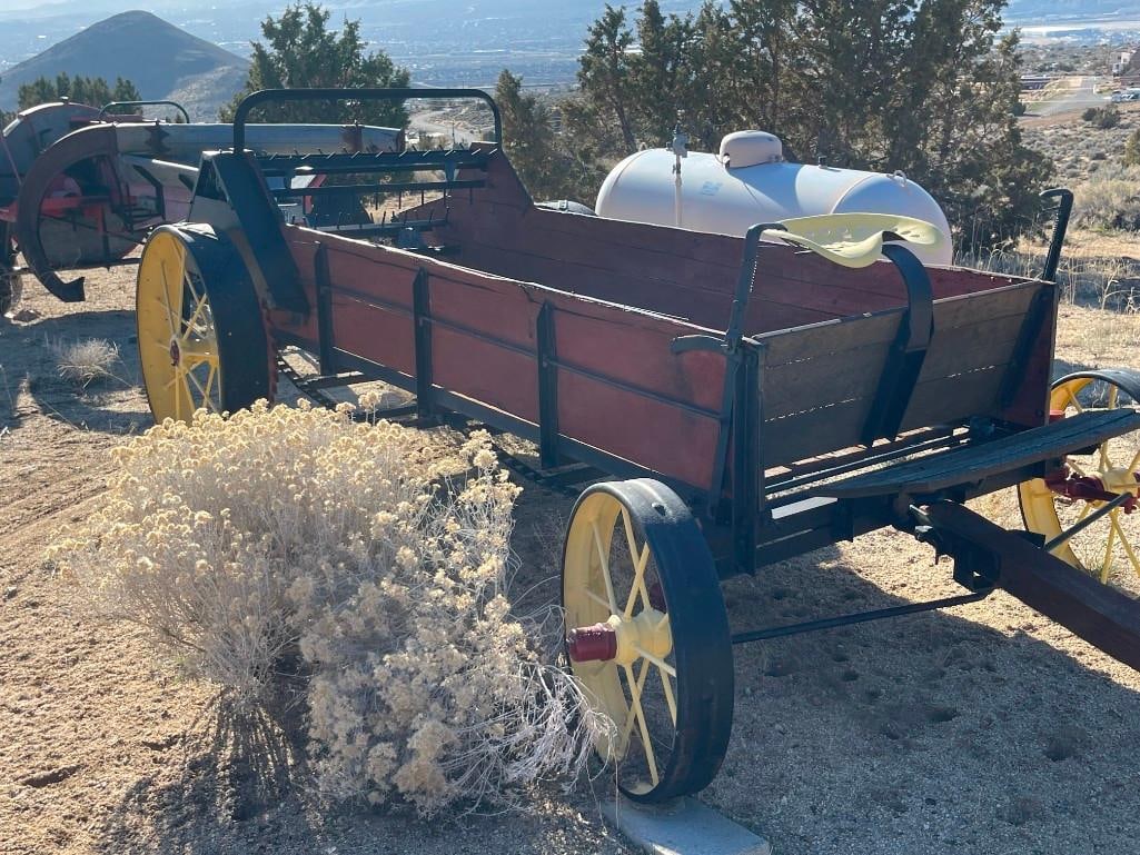 ANTIQUE HORSE-DRAWN MANURE SPREADER EARLY FARMING IMPLEMENT - 13