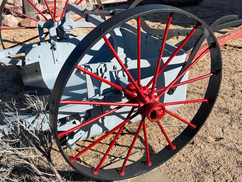 ANTIQUE HORSE-DRAWN AGRICULTURE / FARMING IMPLEMENT CORN STALK CUTTER / PAN SCAPER - 3