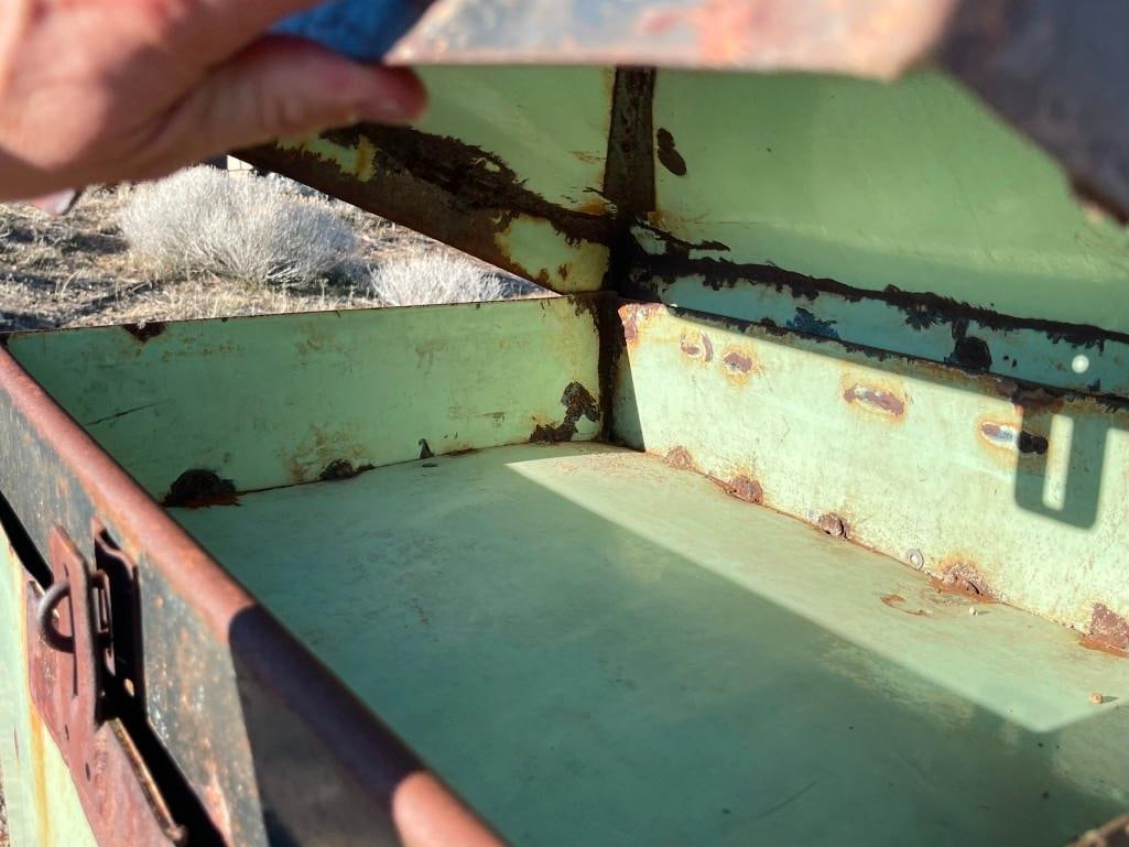 ANTIQUE INDUSTRIAL STEEL CONTAINER ON METAL CART - 10