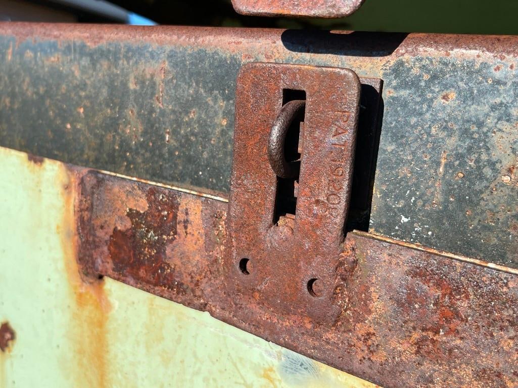 ANTIQUE INDUSTRIAL STEEL CONTAINER ON METAL CART - 11