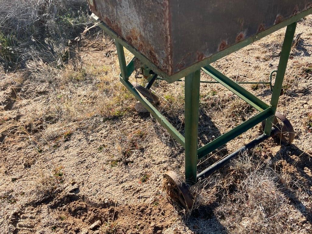ANTIQUE INDUSTRIAL STEEL CONTAINER ON METAL CART - 12