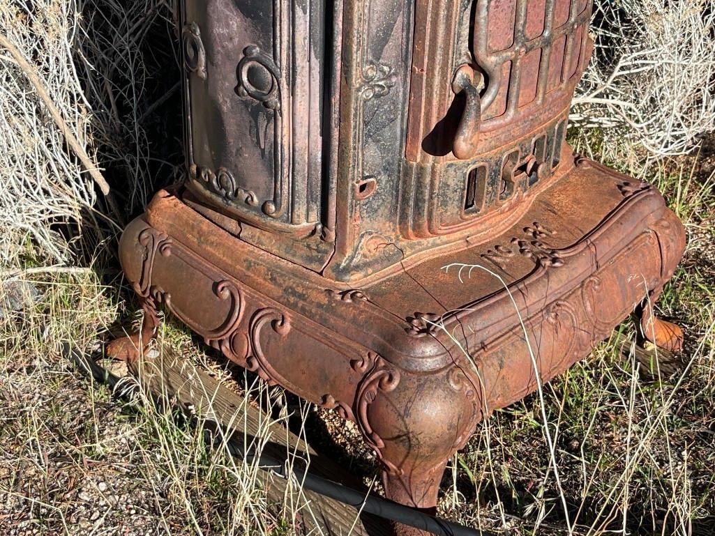 ANTIQUE CAST IRON WASHINGTON STOVE WORKS NO. 21 WOOD BURNING STOVE - 4