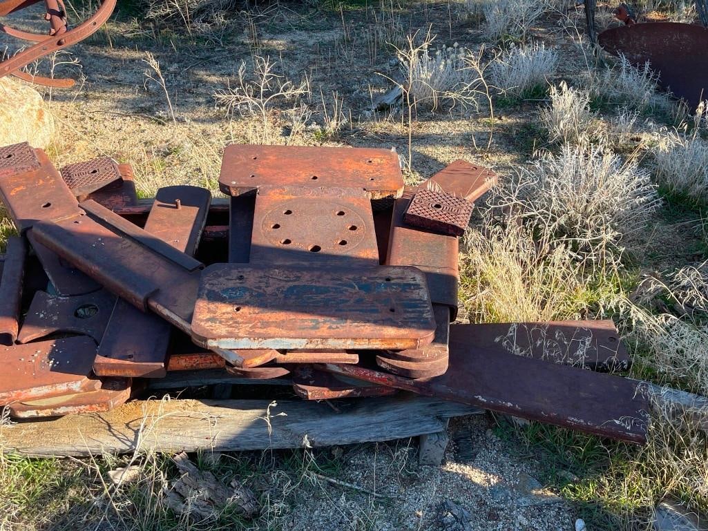 VINTAGE GLOBE FRAME AND BOLSTER PLATES FROM HEAVY DUTY IN GROUND AUTOMOTIVE LIFT SYSTEM - 2