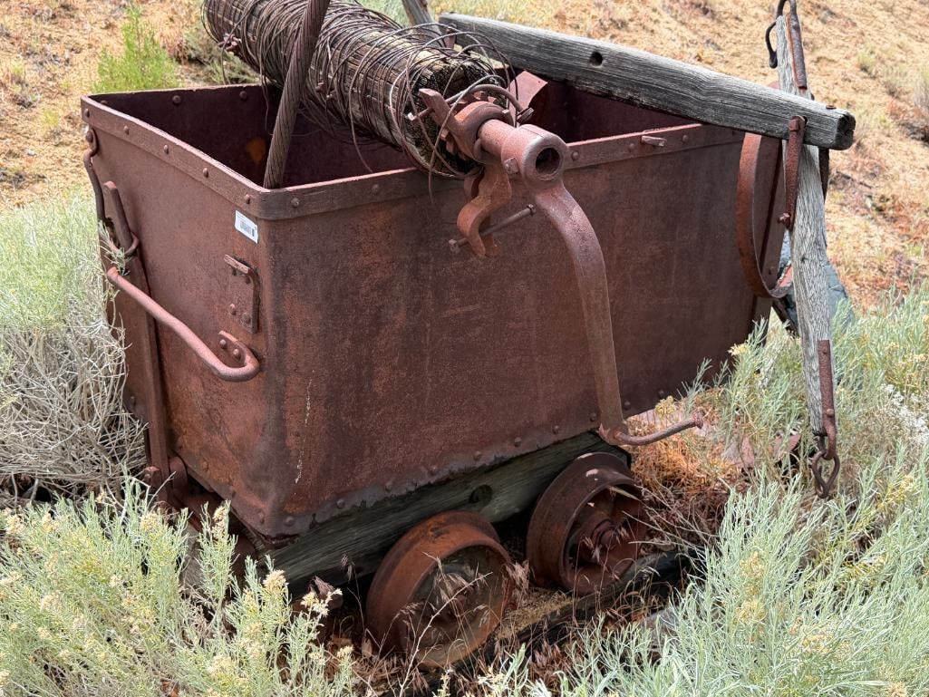ANTIQUE MINING CART AND ACCESORIES - 2