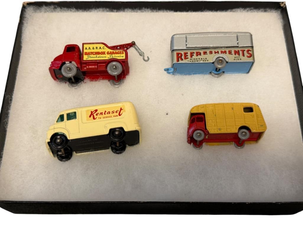 LESNEY ENGLISH MADE COLLECTIBLE DIE-CAST CARS MOBILE CANTEEN, TV SERVICE VAN, HORSE BOX, WRECK TR...: ALL CARS ARE OVERALL IN GOOD CONDITION WITH ONLY MINOR PAINT WEAR
