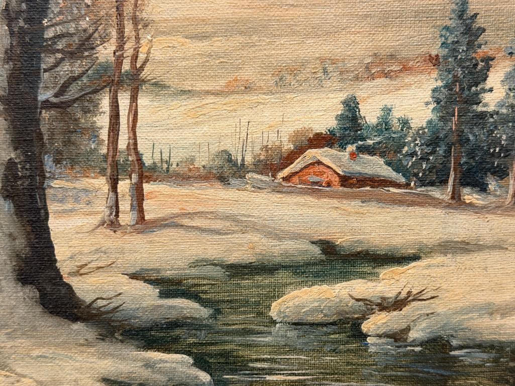 THOMAS MANNING MOORE AMERICAN 20TH CENTURY ARTIST ORIGINAL OIL ON CANVAS BOARD PAINTING - 3