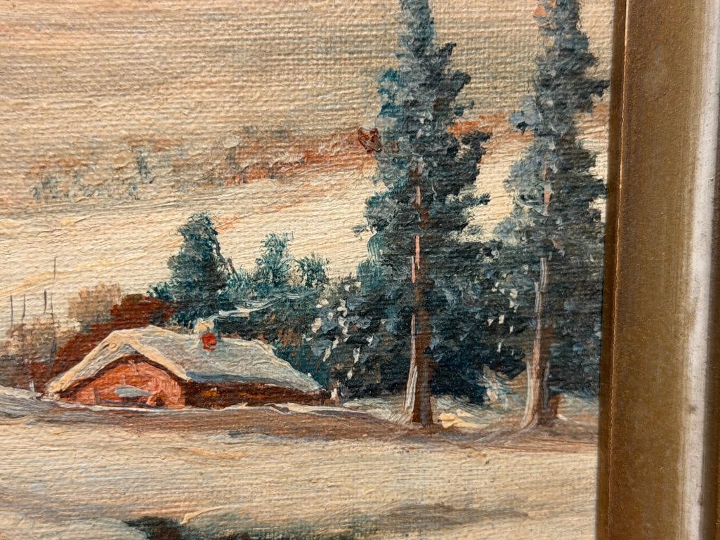 THOMAS MANNING MOORE AMERICAN 20TH CENTURY ARTIST ORIGINAL OIL ON CANVAS BOARD PAINTING - 4