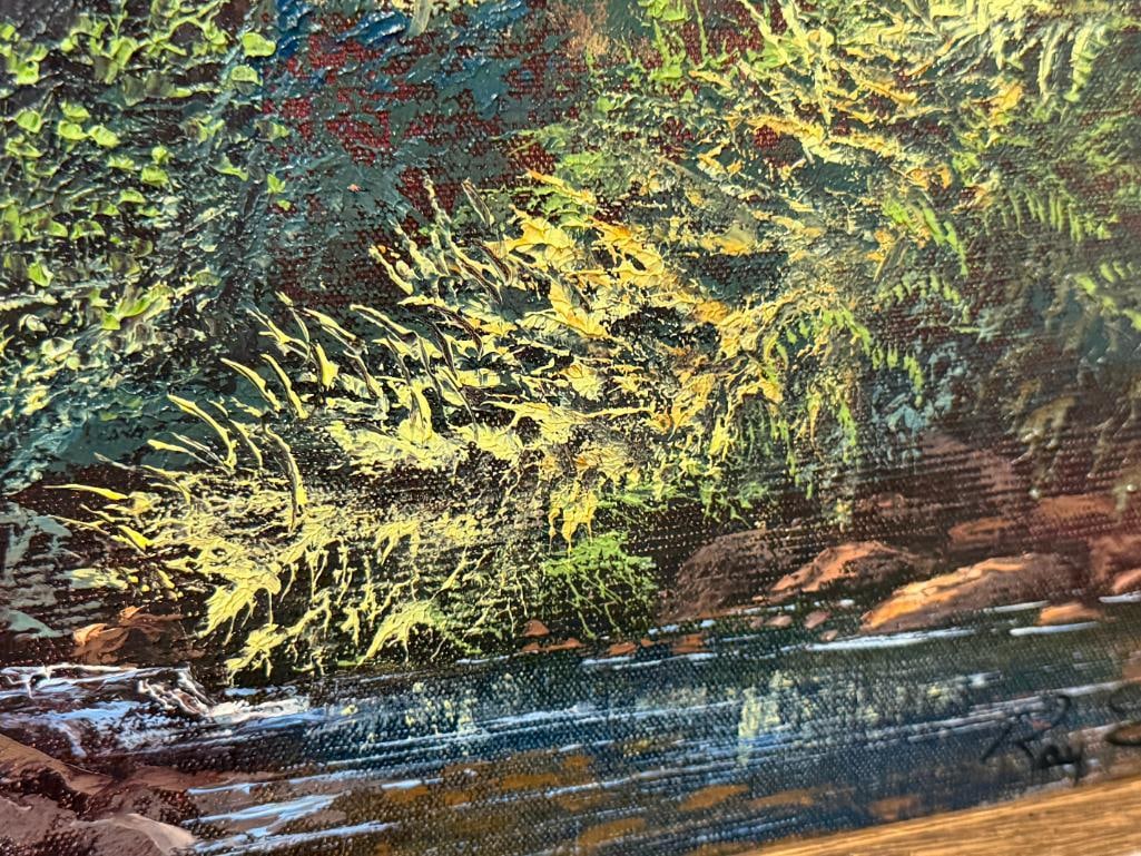RAY SMITH 20TH CENTURY AMERICAN ARTIST ORIGINAL OIL ON CANVAS PAINTING THE GOLDEN MOMENT - 5