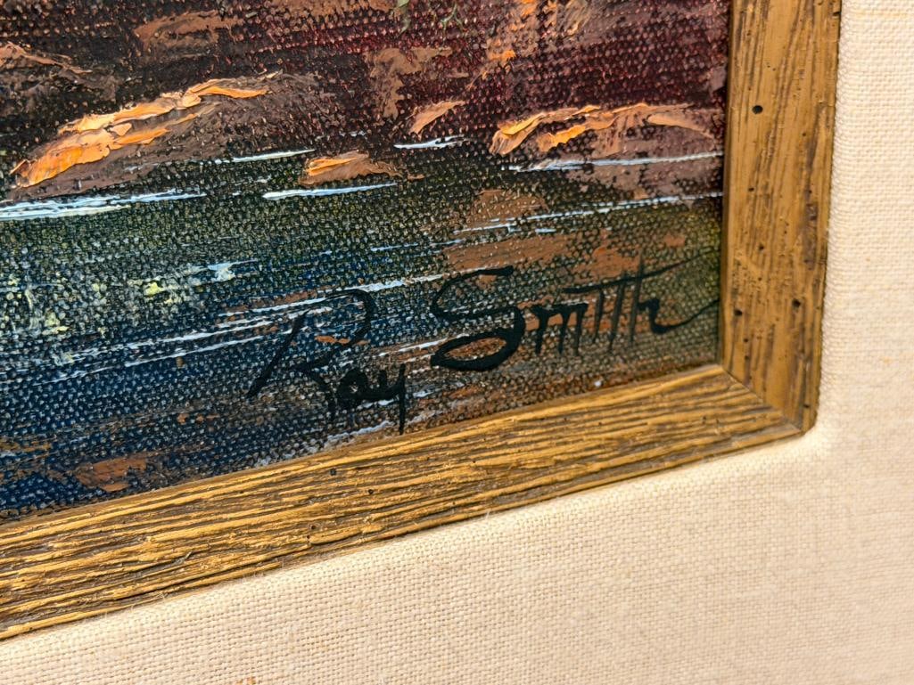 RAY SMITH 20TH CENTURY AMERICAN ARTIST ORIGINAL OIL ON CANVAS PAINTING THE GOLDEN MOMENT - 6