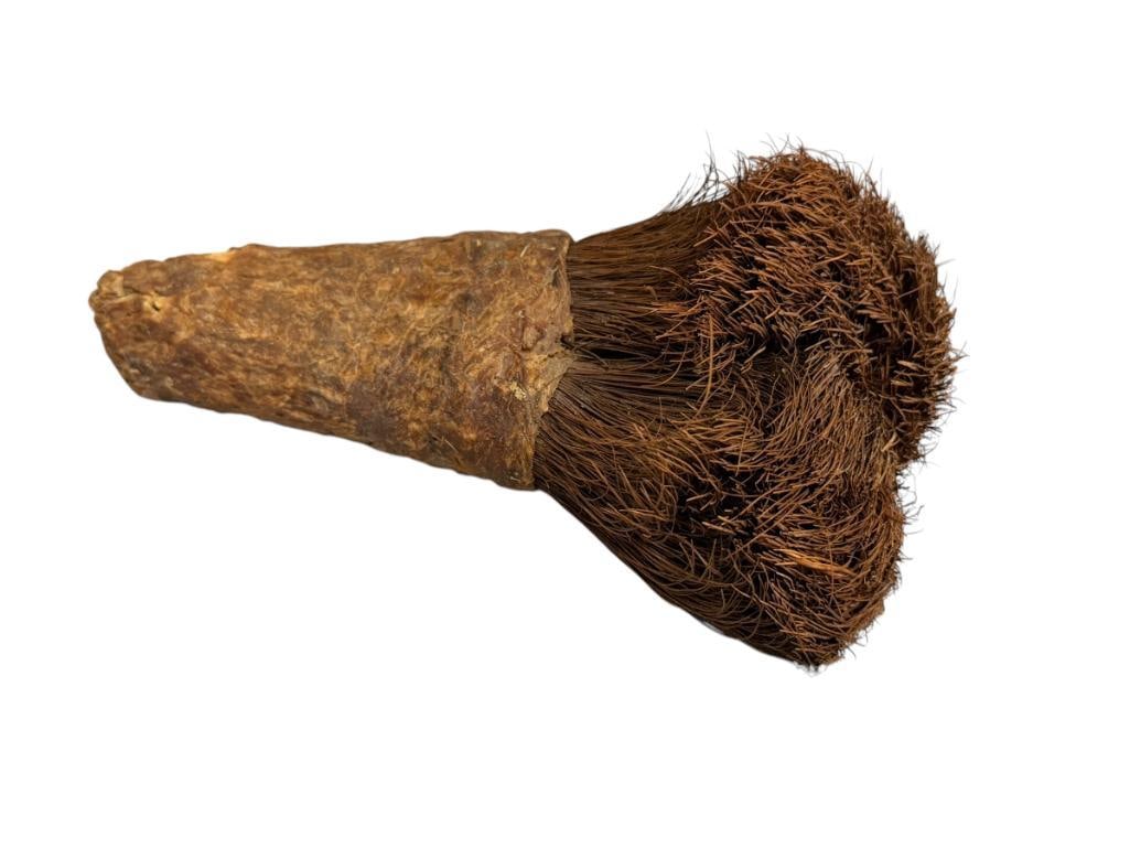 LATE 19TH CENTURY EARLY 20TH CENTURY MIWOK CALIFORNIA NATIVE AMERICAN ARTIFACT SOAPROOT BRUSH: MADE FROM SOAPROOT PLANT, USED TO SCRUB BASKETS, MORTARS 6 3/4" L
