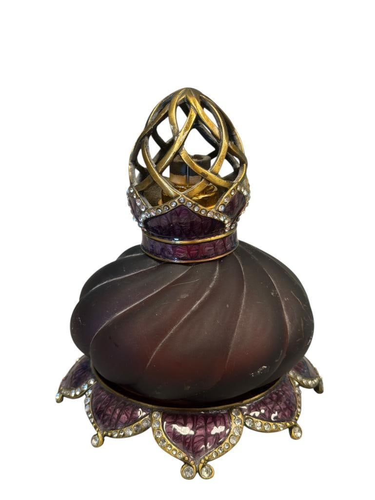 ALEXADRIA PURPLE FROST FRAGRANCE LAMP BEJEWELED AND ENAMELED (1 of 6)