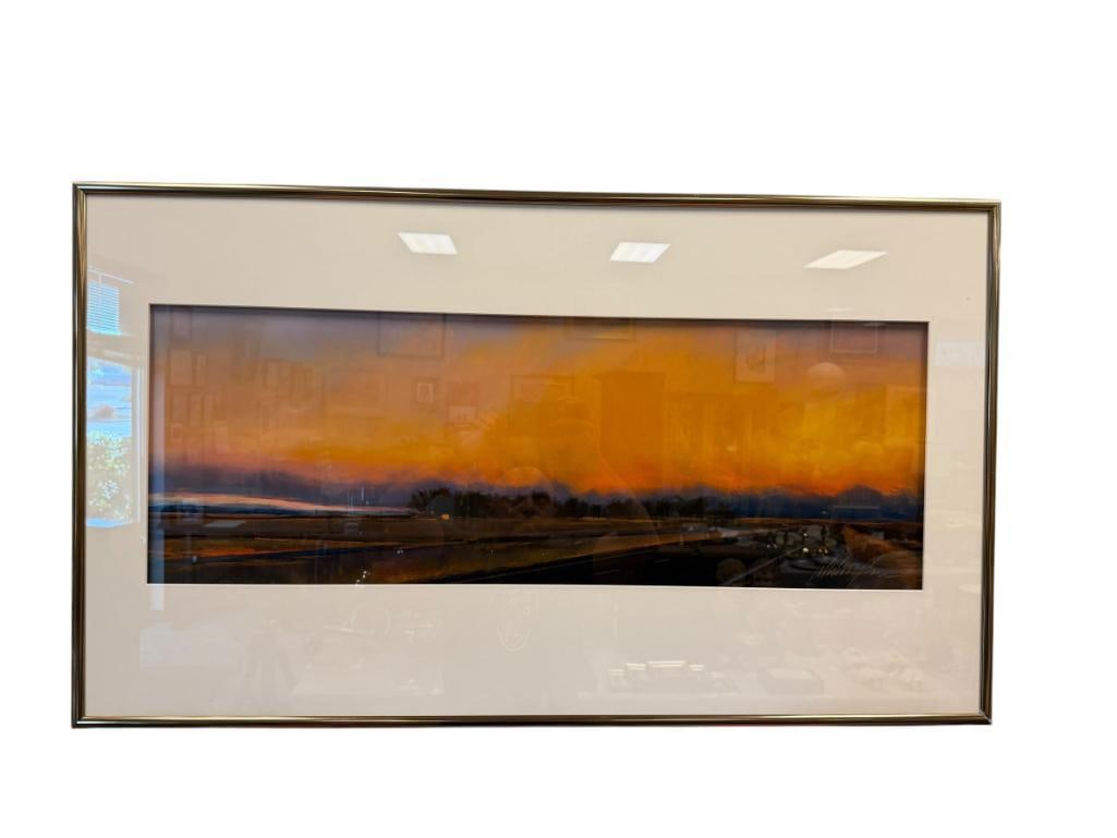 SIGNED ORIGINAL OIL PASTEL ON PAPER PAINTING TITLED MOURNING ON THE HIGWAY NO. 1549 (1 of 8)