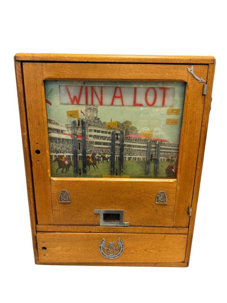 JERVIS AUTOMATICS PEERLESS ENTERTAINMENT ANTIQUE HORSE RACE ARCADE / AMUSEMENT GAME COIN OPERATED (1 of 11)