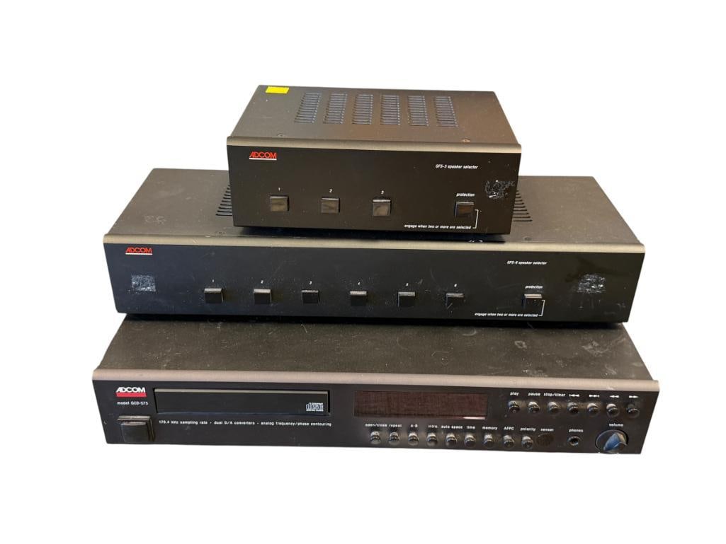 VINTAGE 1980'S ADCOM GDC-575 DISC PLAYER WITH ADCOM GFS-3 AND GFS-6 SPEAKER SELECTORS (1 of 10)