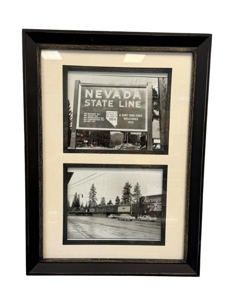 BLACK AND WHITE NEVADA STATE LINE PHOTOGRAPHS FROM THE 1950'S HARRAHS'S CLUB, HARVEY'S (1 of 8)