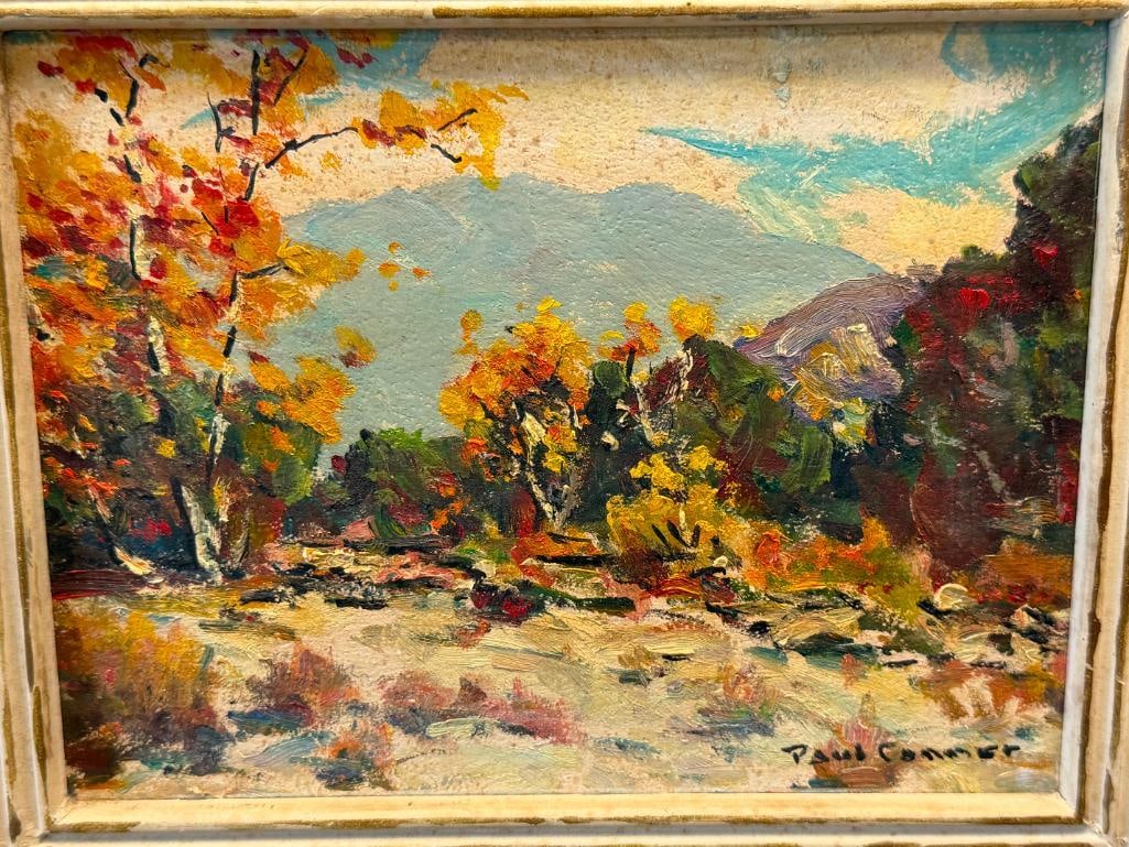 PAUL CONNER SO. CALIFORNIA ARTIST ORIGINAL OIL ON BOARD LANDSCAPE PAINTING BIG SANTA ANITA CANYON - 2
