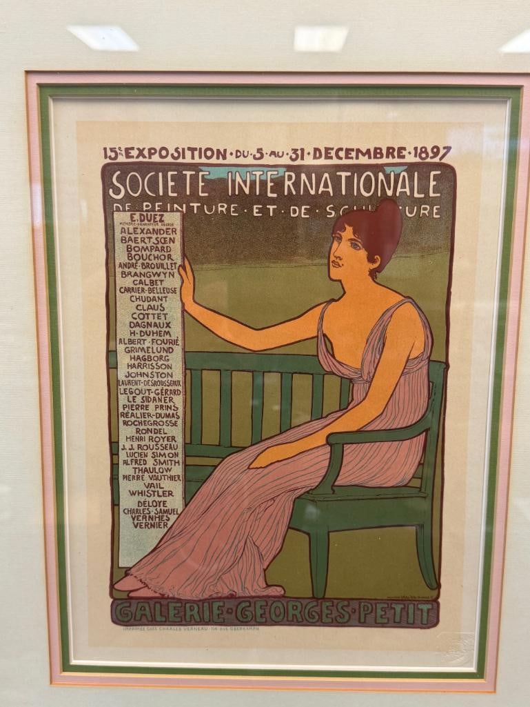 1897 LITHO POSTER DESIGNED BY MAURICE REALIER-DUMAS 15TH EXHIBITION EXPO IN PARIS - 2