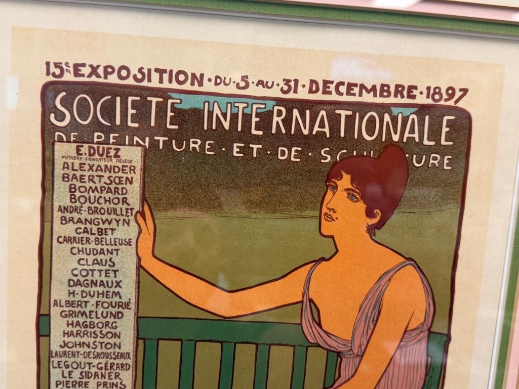 1897 LITHO POSTER DESIGNED BY MAURICE REALIER-DUMAS 15TH EXHIBITION EXPO IN PARIS - 3