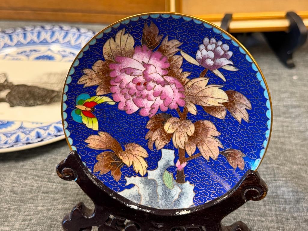 JINGFA CLOISONNE ENAMELED PLATE RENOWNED AWARD WINNING BEIJING ENAMEL FACTORY - 2