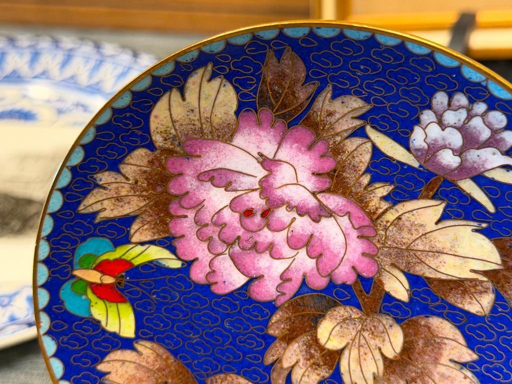 JINGFA CLOISONNE ENAMELED PLATE RENOWNED AWARD WINNING BEIJING ENAMEL FACTORY - 3