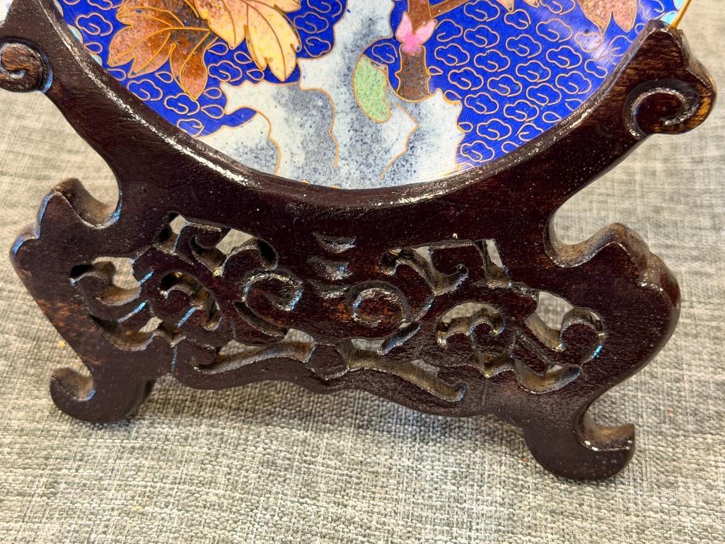 JINGFA CLOISONNE ENAMELED PLATE RENOWNED AWARD WINNING BEIJING ENAMEL FACTORY - 4