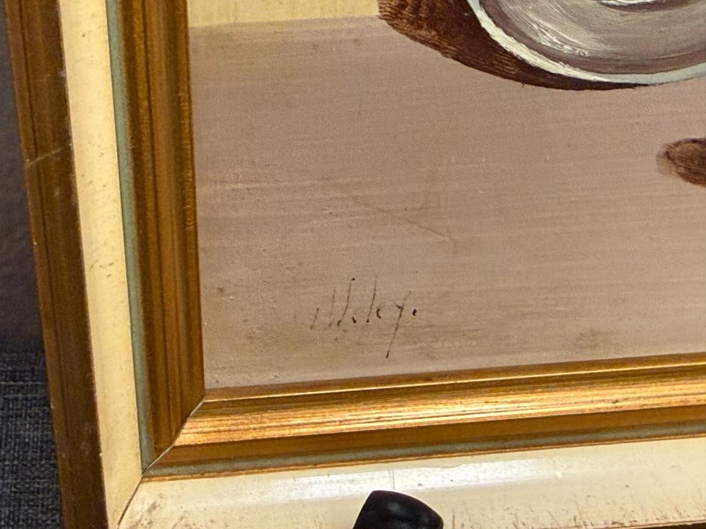 V. WELEY LISTED DUTCH ARTIST ORIGINAL MINIATURE OIL ON BOARD STILL-LIFE PAINTINGS - 7