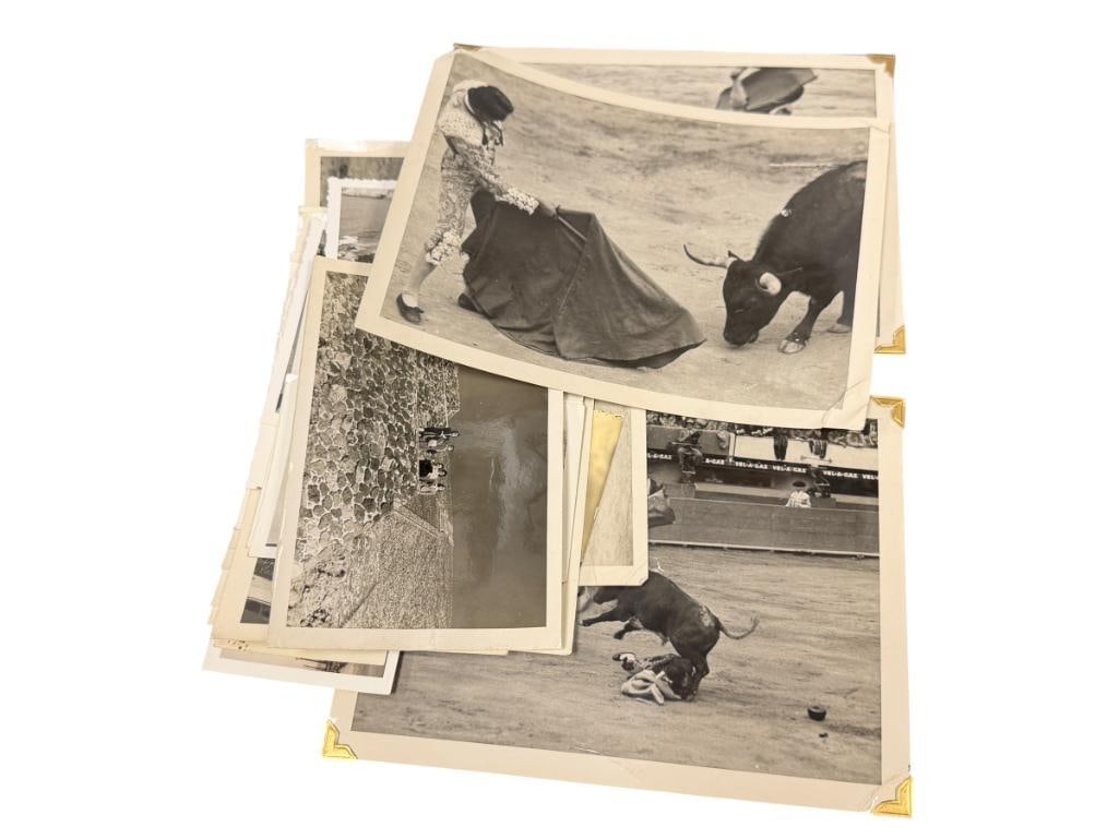 1940'S BLACK AND WHITE PHOTOGRAPHS TAKEN IN MEXICO ACAPULCO, MAZATLAN, D.F., BULL FIGHTING: MANY PHOTOS OF LANDMARKS, VARIOUS BUILDINGS, AND PEOPLE, OVER 120 PHOTOGRAPHS, ALBUM INCLUDED