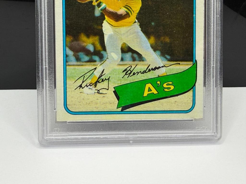 1980 TOPPS #482 RICKEY HENDERSON ROOKIE BASEBALL CARD PSA NM-MT 8 - 4
