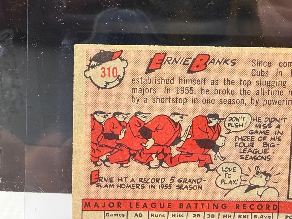 1958 TOPPS #310 ERNIE BANKS BASEBALL CARD - 7