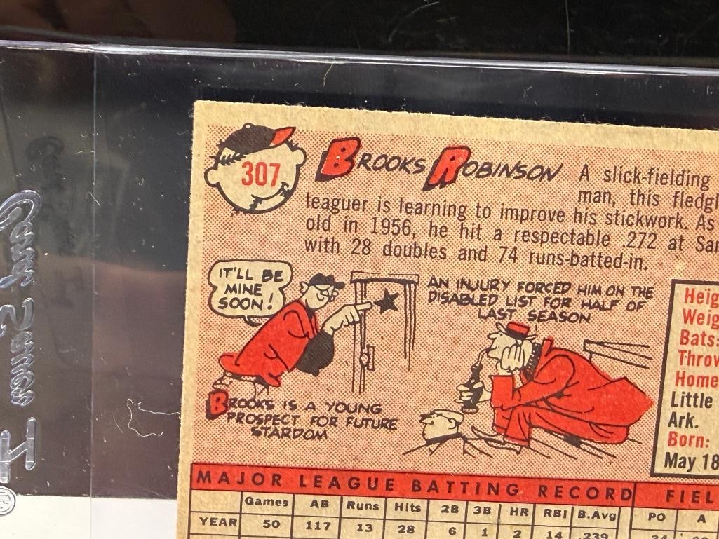 1958 TOPPS #307 BROOKS ROBINSON BASEBALL CARD - 6
